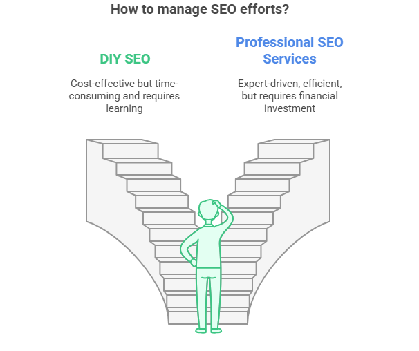 DIY vs Professional SEO Services - infographic