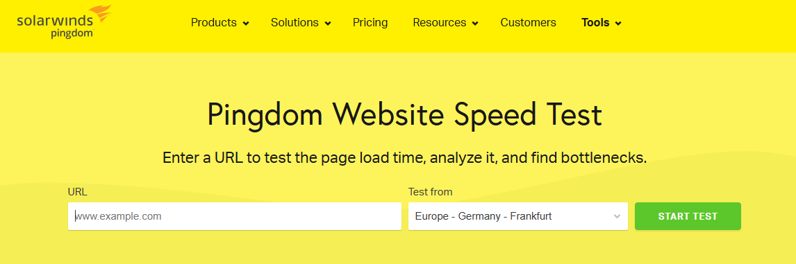 Pingdom website speed test