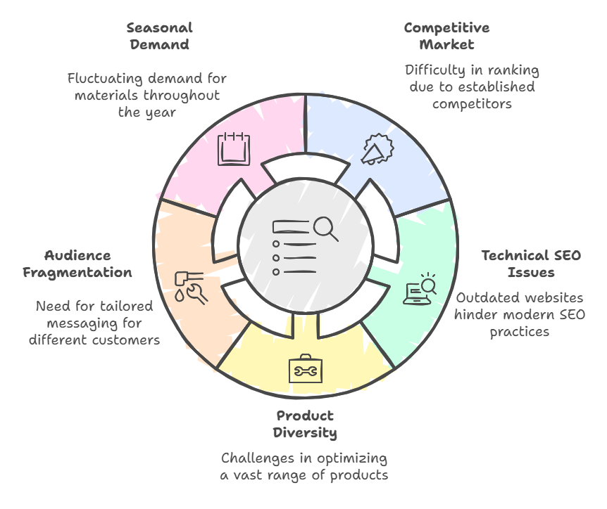 Unique SEO Challenges for Builders Merchants - infographic